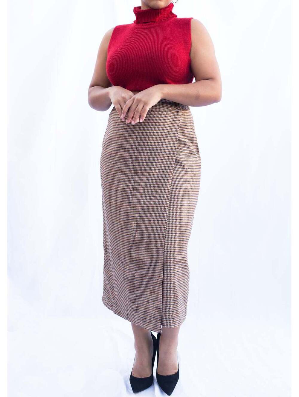 F.L. Malik Houndstooth Skirt